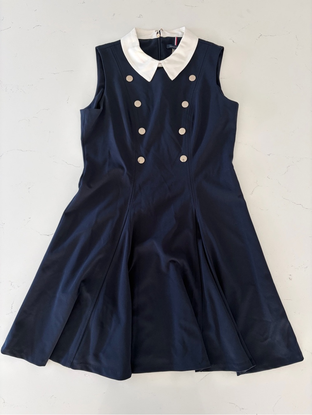 Tommy Hilfiger Women’s Navy Fit and Flare Dress with White Collar